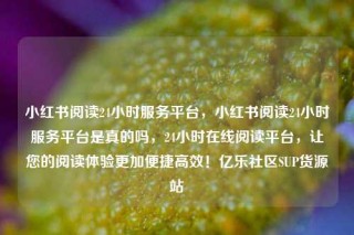 小红书阅读24小时服务平台，小红书阅读24小时服务平台是真的吗，24小时在线阅读平台，让您的阅读体验更加便捷高效！亿乐社区SUP货源站