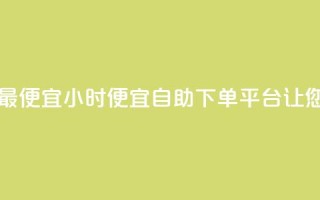自助下单24小时平台最便宜 - 24小时便宜自助下单平台，让您省钱更快捷~