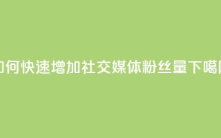 如何快速增加社交媒体粉丝量