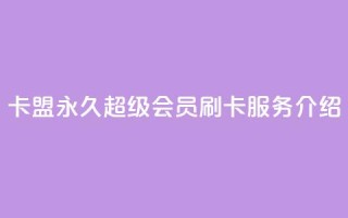 qq卡盟永久超级会员刷卡服务介绍