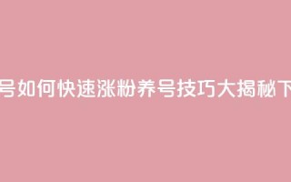 抖音号如何快速涨粉，养号技巧大揭秘
