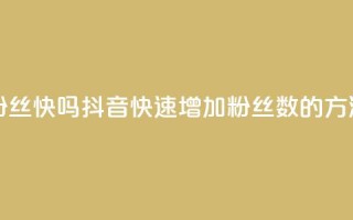 抖音涨粉丝快吗 - 抖音快速增加粉丝数的方法!