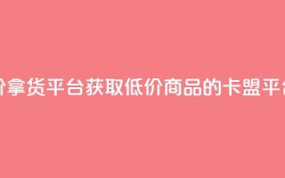 卡盟低价拿货平台 - 获取低价商品的卡盟平台~
