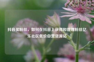 抖音买粉丝，如何在抖音上获得和管理粉丝亿乐社区低价自营货源站