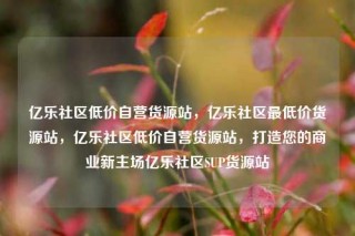 亿乐社区低价自营货源站，亿乐社区最低价货源站，亿乐社区低价自营货源站，打造您的商业新主场亿乐社区SUP货源站