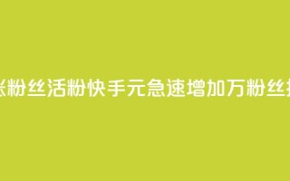 快手1块钱涨10000粉丝活粉 - 快手1元急速增加1万粉丝技巧~