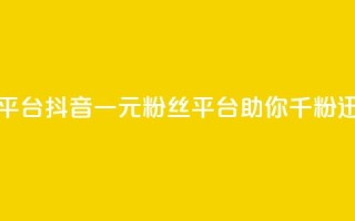 抖音一元涨粉1000平台(抖音一元粉丝平台助你千粉迅速达成)