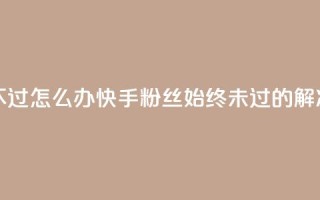 快手粉丝超不过1980怎么办 - 快手粉丝始终未过1980的解决方案!