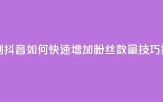 抖音怎么刷fen si - 抖音如何快速增加粉丝数量技巧揭秘~