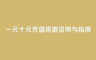 一元十元充值渠道说明与指南
