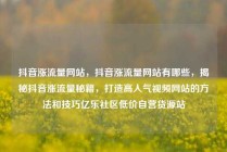 抖音涨流量网站，抖音涨流量网站有哪些，揭秘抖音涨流量秘籍，打造高人气视频网站的方法和技巧亿乐社区低价自营货源站