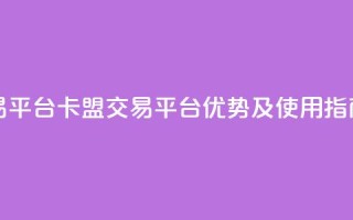 卡盟交易平台 - 卡盟交易平台优势及使用指南!