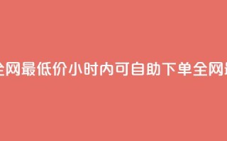 24小时自助下单全网最低价 - 24小时内可自助下单 全网最低价格!