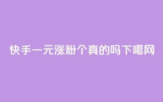 快手一元涨粉1000个真的吗？