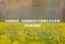抖音刷粉丝，抖音刷粉技巧与策略亿乐社区低价自营货源站