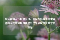 抖音直播人气自助平台，如何在抖音直播中获得高人气并实现自我提升亿乐社区低价自营货源站