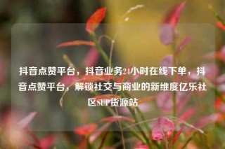 抖音点赞平台，抖音业务24小时在线下单，抖音点赞平台，解锁社交与商业的新维度亿乐社区SUP货源站