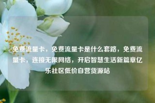 免费流量卡，免费流量卡是什么套路，免费流量卡，连接无限网络，开启智慧生活新篇章亿乐社区低价自营货源站
