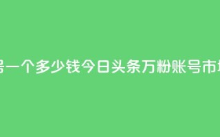 今日头条万粉账号一个多少钱 - 今日头条万粉账号市场价格揭秘!