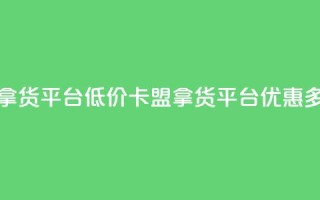 卡盟低价拿货平台 - 低价卡盟拿货平台，优惠多多~