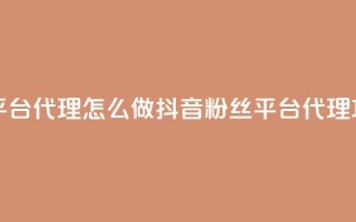 抖音粉丝平台代理怎么做(抖音粉丝平台代理攻略)