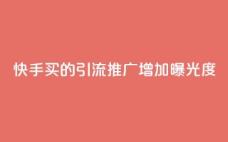 快手买的引流推广增加曝光度 - 快速提升曝光度！快手引流推广的利器~