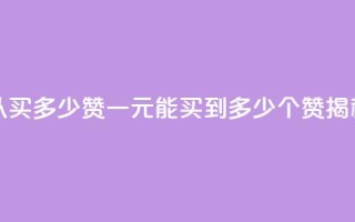 一元可以买多少赞 - 一元能买到多少个赞揭秘!