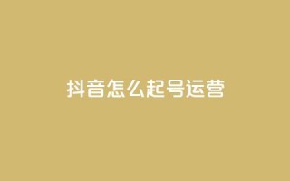 抖音怎么起号运营,qq业务平台网站 - ks接码平台 - 卡盟ks在线自助下单低价