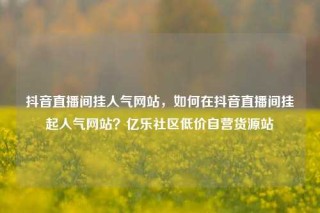 抖音直播间挂人气网站，如何在抖音直播间挂起人气网站？亿乐社区低价自营货源站