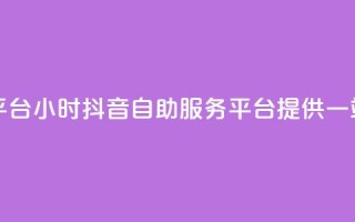 抖音24小时自助服务平台 - 24小时抖音自助服务平台提供一站式解决方案!