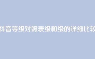 抖音等级对照表：75级和60级的详细比较