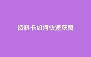 qq资料卡如何快速获赞,快赞自助下单入口 - 自动下单平台全网最低价 - 亿点卡盟