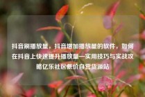 抖音刷播放量，抖音增加播放量的软件，如何在抖音上快速提升播放量—实用技巧与实战攻略亿乐社区低价自营货源站