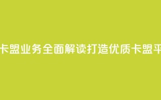 卡盟业务 - 卡盟业务全面解读-打造优质卡盟平台!