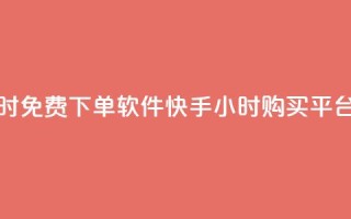 快手24小时免费下单软件 - 快手24小时购买平台
