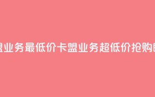 卡盟qq业务最低价(卡盟QQ业务超低价，抢购即可)