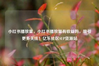 小红书播放量，小红书播放量有收益吗，吸引更多关注！亿乐社区SUP货源站
