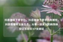抖音播放下单平台，抖音播放下单平台有哪些，抖音直播带货新生态，从单一到多元的购物体验亿乐社区SUP货源站