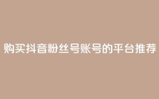购买抖音粉丝号账号的平台推荐