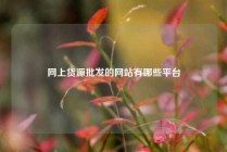 网上货源批发的网站有哪些平台