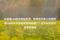 抖音刷1000粉丝网站免费，如何在抖音上快速获得1000粉丝并获取免费网站推广？亿乐社区低价自营货源站