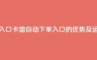 卡盟自动下单入口 - 卡盟自动下单入口的优势及运作原理~