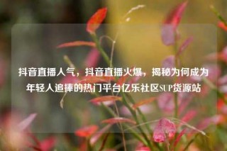 抖音直播人气，抖音直播火爆，揭秘为何成为年轻人追捧的热门平台亿乐社区SUP货源站