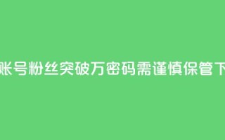 快手账号粉丝突破万，密码需谨慎保管