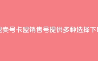 卡盟卖QQ号 - 卡盟销售QQ号：提供多种选择!