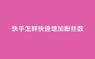 快手怎样快速增加粉丝数