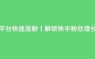 快手粉丝快速涨粉平台 - 快速涨粉丨解锁快手粉丝增长的高效平台~