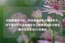 抖音直播放平台，抖音直播放平台抽成多少，当下流行的抖音直播平台—探索新兴社交娱乐模式亿乐社区SUP货源站