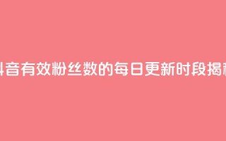抖音有效粉丝数的每日更新时段揭秘