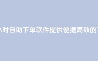 dy24小时自助下单软件 - DY24小时自助下单软件：提供便捷、高效的下单解决方案~